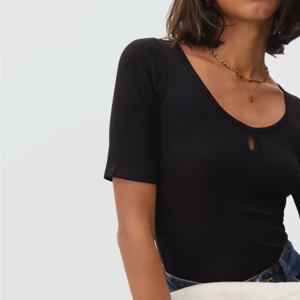 Everlane The Stretch-Rib Scoop-Neck Tee Size XL